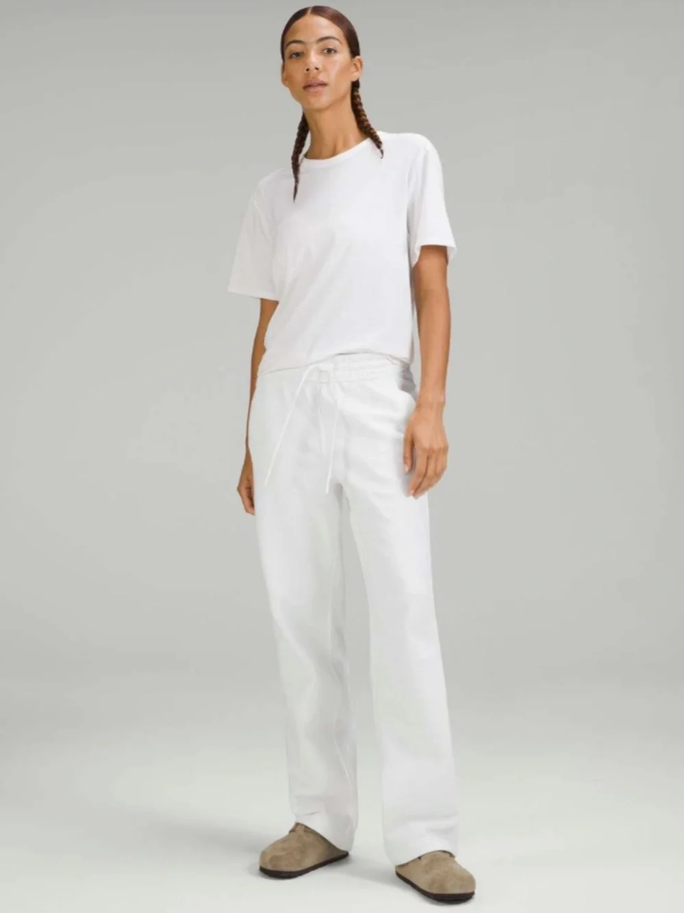 Lululemon Loungeful Straight Leg Pant Lounge Fleece Sweatpants White Size 10